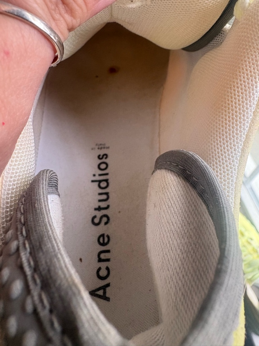 Acne Cream and Gray Low-Top Sneakers - Picture 6 of 6